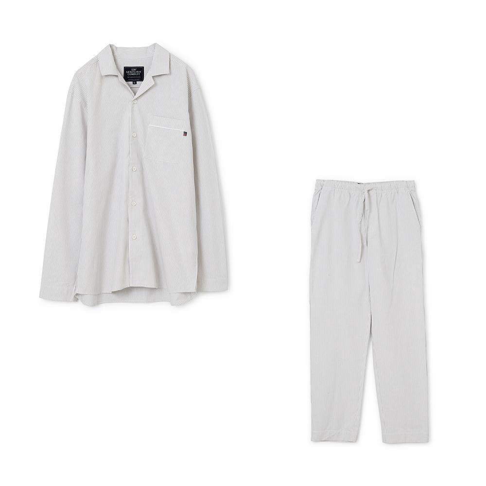 Lexington Set Organic Gray / White Pyjamas